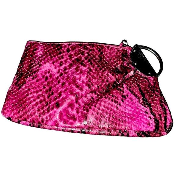 LULU Vegan Python Contemporary Clutch - Picture 1 of 11